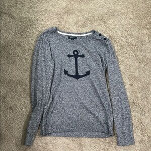 Nautica Gray Sweater with Anchor Design